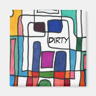 "City Map" Abstract Dishwasher Status Magnet