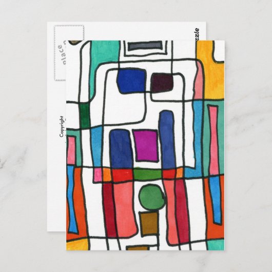 "City Map" Abstrakte Postkarte (Vorne/Hinten)