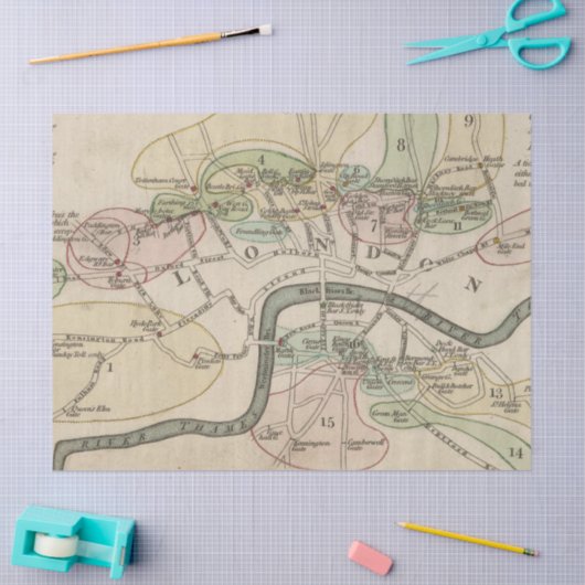 City Map Design 8 Seidenpapier (Basteln)