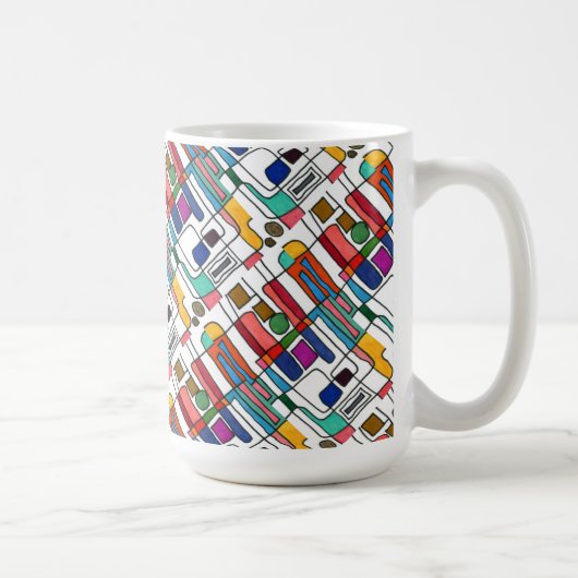 "City Map" gepflegte abstrakte Design-Tasse Kaffeetasse (Rechts)