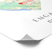 CITY MAP Heart Wedding Verlobung Custom Gift Post Poster (Ecke)