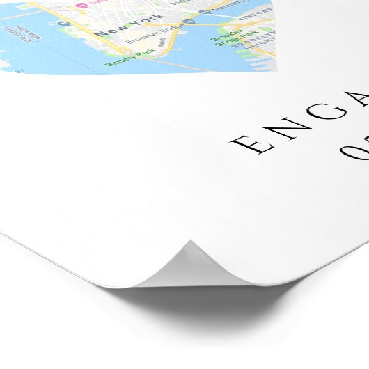 CITY MAP Heart Wedding Verlobung Custom Gift Poster (Ecke)