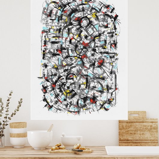 City Map ink Art Poster (Küche)