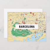 CITY MAP POSTCARDS Filme in Barcelona Postkarte (Vorne/Hinten)