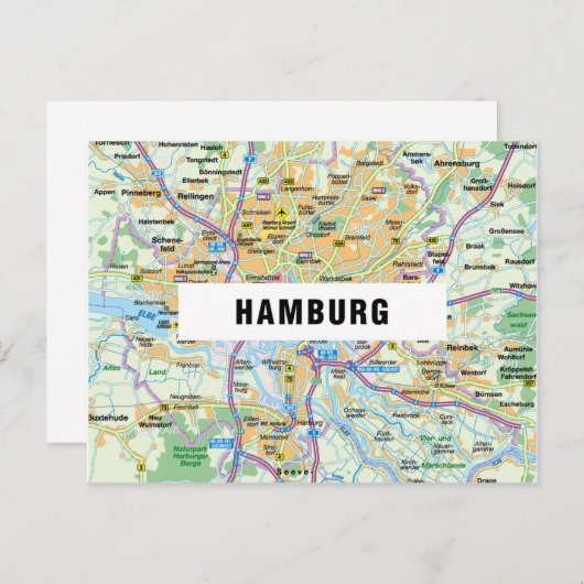 CITY MAP POSTCARDS in Hamburg Postkarte (Vorne/Hinten)
