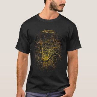 City Map Street Reise Souvenir Touristen Ohio Cinc T-Shirt