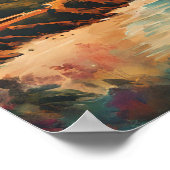City Meets Sea - Lighthouse Skyline Fantasy Poster (Ecke)