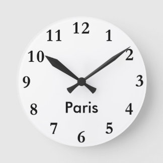 City Name Clock Runde Wanduhr