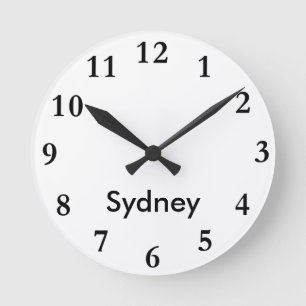 City Name Clock Runde Wanduhr