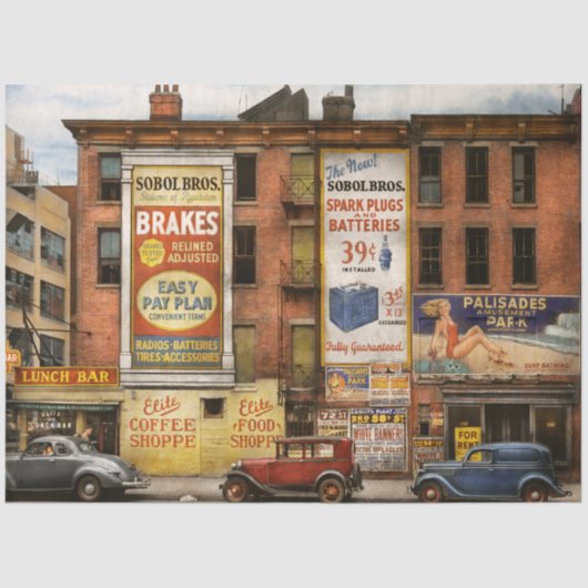 City - New York NY - Elite Lunch Bar 1938 Seidenpapier (Vorderseite)