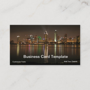 City Night Business Card Foto San Diego Visitenkarte
