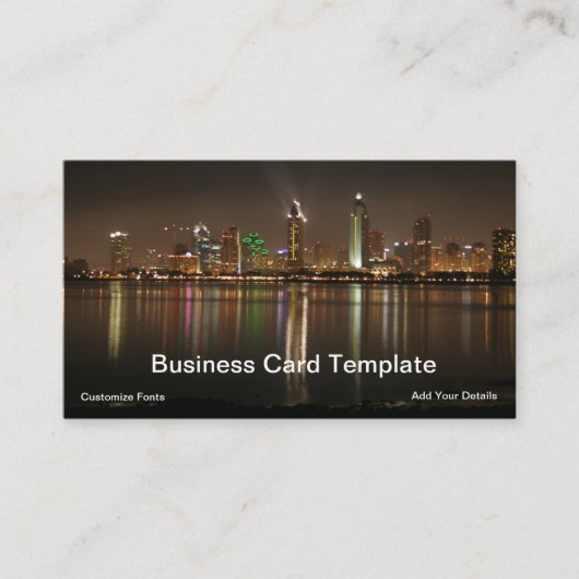 City Night Business Card Foto San Diego Visitenkarte (Vorderseite)