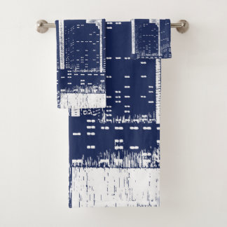 City Night Lights City Skyline Badhandtuch Set