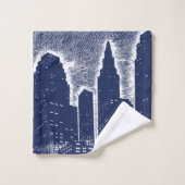 City Night Lights City Skyline Badhandtuch Set (Waschlappen)