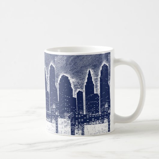 City Night Lights City Skyline Kaffeetasse (Rechts)