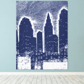 City Night Lights City Skyline Leinwanddruck (Insitu (Holzboden))