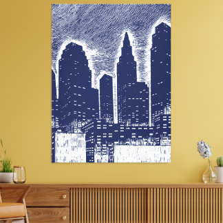 City Night Lights City Skyline Leinwanddruck
