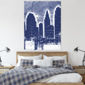 City Night Lights City Skyline Leinwanddruck (Insitu (Schlafzimmer))