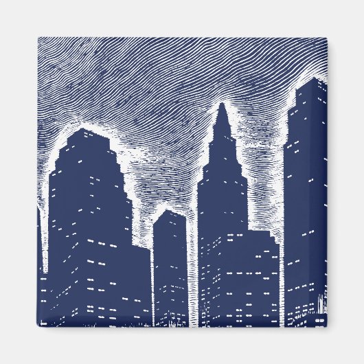 City Night Lights City Skyline Magnet (Vorne)