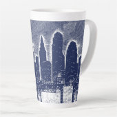 City Night Lights City Skyline Milchtasse (Rechte Ecke)