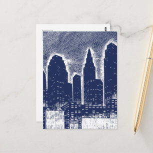 City Night Lights City Skyline Postkarte