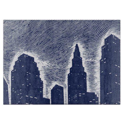 City Night Lights City Skyline Schneidebrett (Vorderseite)