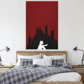 City Night Stretched Canvas Print Leinwanddruck (Insitu (Schlafzimmer))