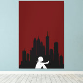 City Night Stretched Canvas Print Leinwanddruck (Insitu (Holzboden))