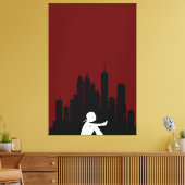 City Night Stretched Canvas Print Leinwanddruck (Insitu (Wohnzimmer))