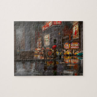 City - NY - Ein regnerischer Tag in New York City Puzzle