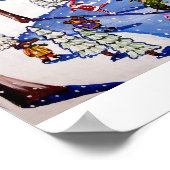 City NYC Ice Skaten Fun Winter Folklorekunst Print Poster (Ecke)