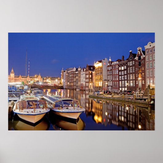 City of Amsterdam by Night Poster (Vorne)