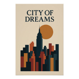 City of Dreams - New York Stylisée Poster