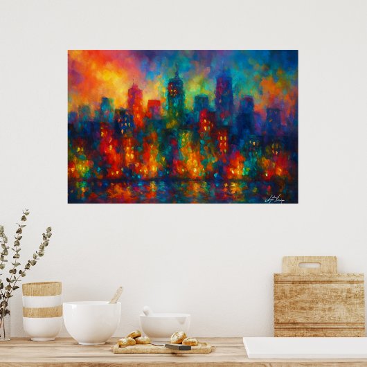 City of Echoes Cityscape Poster (Küche)