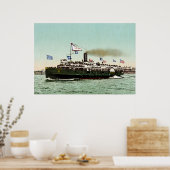 "City of Erie" Cleveland & Buffalo Line 1900 Poster (Küche)