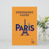 City of Lights: Bold Paris Typography Art Briefpapier (Stehend Vorderseite)