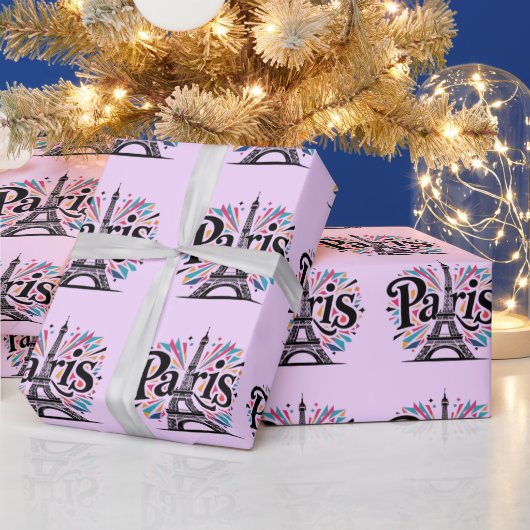 City of Lights: Bold Paris Typography Art Geschenkpapier (Feiertage)