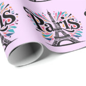 City of Lights: Bold Paris Typography Art Geschenkpapier (Rolleneckpunkt)