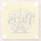 City of Lights: Bold Paris Typography Art Glasuntersetzer (Rückseite)