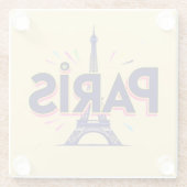 City of Lights: Bold Paris Typography Art Glasuntersetzer (Rückseite)