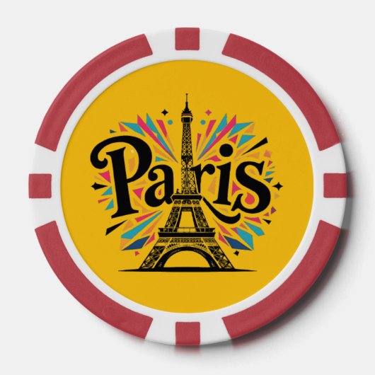 City of Lights: Bold Paris Typography Art Pokerchips (Vorderseite)