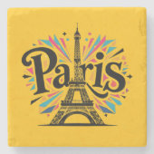 City of Lights: Bold Paris Typography Art Steinuntersetzer (Vorderseite)
