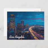 City of Lights – Los Angeles Skyline Postkarte (Vorne/Hinten)