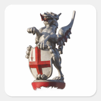 City of London Dragon Quadratischer Aufkleber