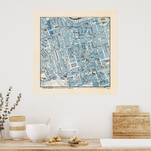 City of London Map - Marylebone, Baker Street Poster (Küche)