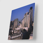 City of London Skyline Quadratische Wanduhr (Winkel)