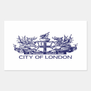 City of London, Vintage, Wappen, England UK Rechteckiger Aufkleber
