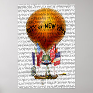 City of New York Hot Air Balloon Poster