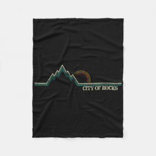 City Of Rocks Idaho Retro-Bergsteigen Sommer Fleecedecke