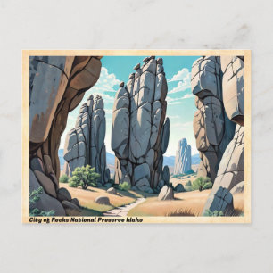City of Rocks National Preserve Idaho Vintage auf Postkarte
